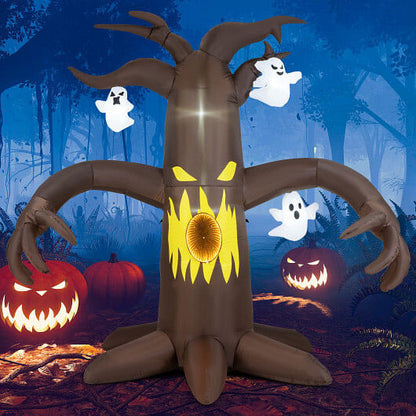 7.8 Feet Halloween Inflatables Scary Dead Tree Halloween Decoration with Ghost-1