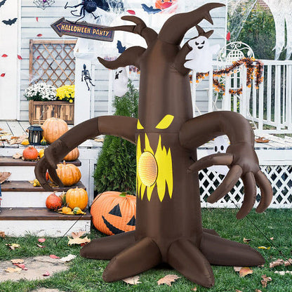 7.8 Feet Halloween Inflatables Scary Dead Tree Halloween Decoration with Ghost-3