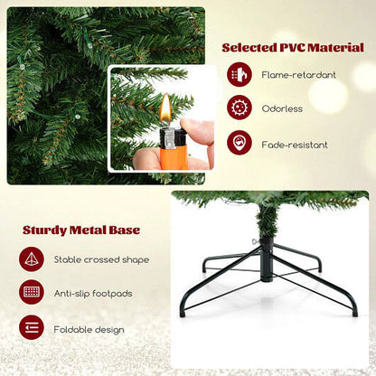 8 FT Corner Artificial Christmas Tree with 1137 Branch Tips and 360 Warm White LED Lights-2