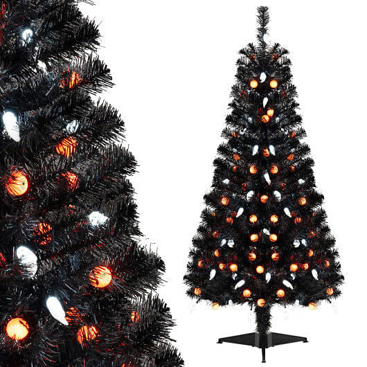 4.5 Feet Artificial Halloween Tree with 6 Lighting Modes and 5 Musics-4