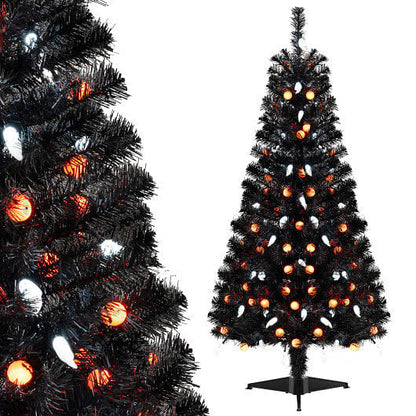 4.5 Feet Artificial Halloween Tree with 6 Lighting Modes and 5 Musics-4