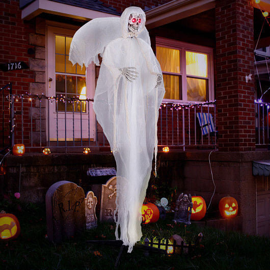 8.3 ft Halloween Standing Haunted Angel with Lighted Eyes and Automatic Wing Movement-2
