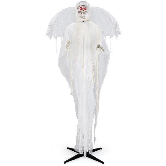 8.3 ft Halloween Standing Haunted Angel with Lighted Eyes and Automatic Wing Movement-0
