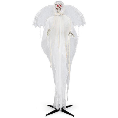 8.3 ft Halloween Standing Haunted Angel with Lighted Eyes and Automatic Wing Movement-0