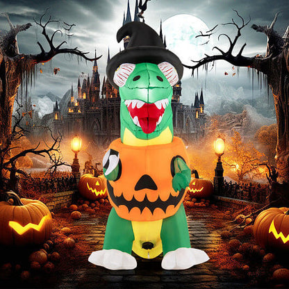 Blow up Inflatable Pumpkin Dinosaur Yard Decoration with Built-in LED Lights-3