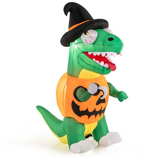 Blow up Inflatable Pumpkin Dinosaur Yard Decoration with Built-in LED Lights-0
