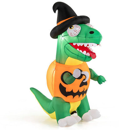 Blow up Inflatable Pumpkin Dinosaur Yard Decoration with Built-in LED Lights-0