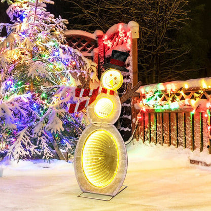 2.6 Feet Lighted Snowman with LED Lights and Metal Stand-3