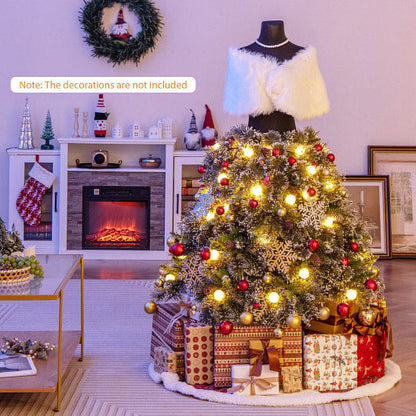 5 FT Pre-lit Mannequin Artificial Christmas Tree Hinged Dress Form Xmas Tree with 465 Branch Tips-1