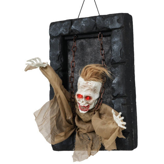 Halloween Hanging Animated Zombie Prisoner Decoration Sound-Activated-2