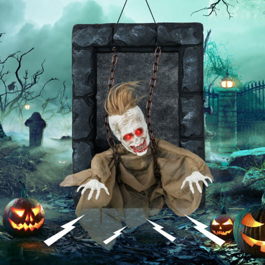 Halloween Hanging Animated Zombie Prisoner Decoration Sound-Activated-3