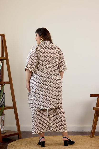 Camel Print Jacket and Pants Set(set of 2)-2