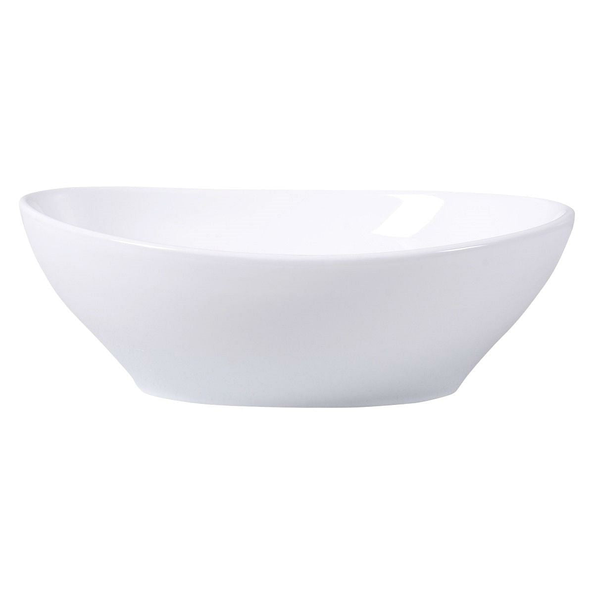 Contemporary Oval Basin Round Vessel Bathroom Sink in White-0