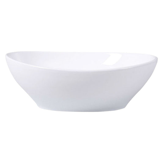 Contemporary Oval Basin Round Vessel Bathroom Sink in White-0