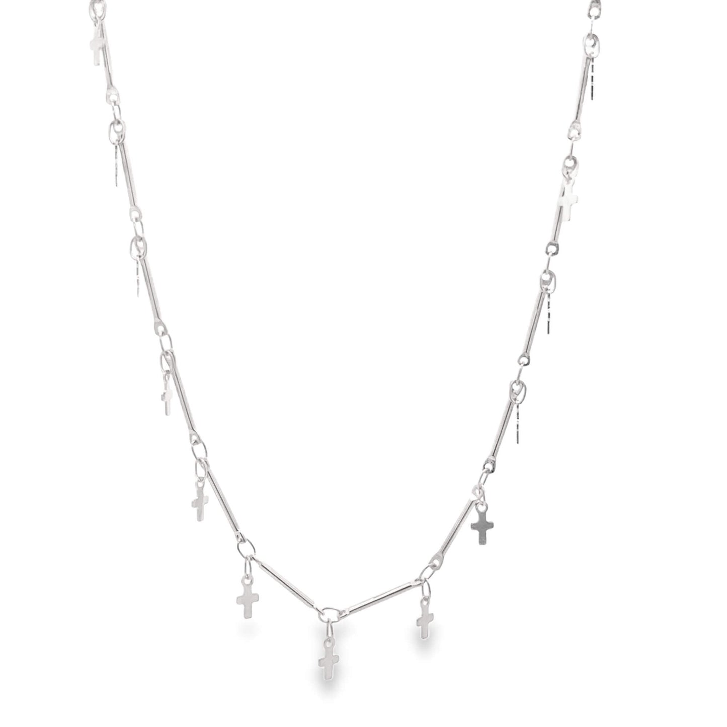 Bar Link Tiny Dangle Cross Charm Bracelet (H260A/E280/I352A)-3