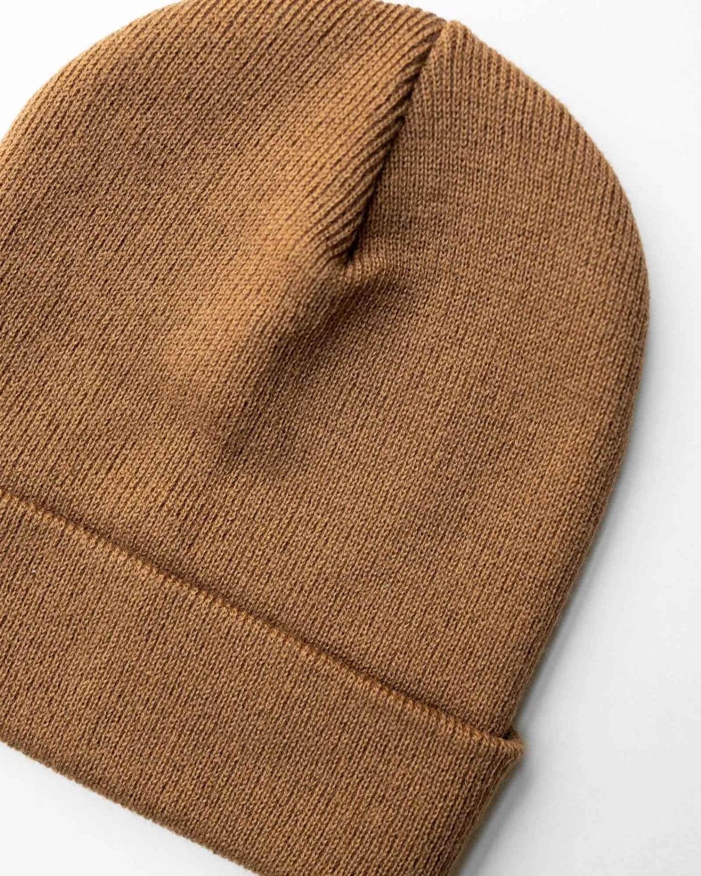CS104 HAAKWEAR Traditional Silent Cuffed Beanie, Camel Brown-1