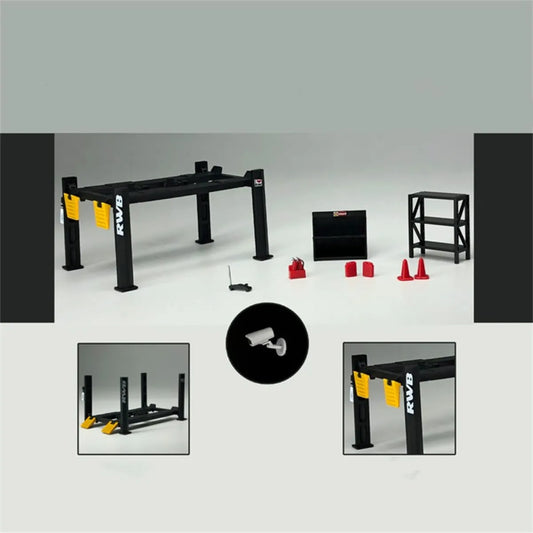 Scene model of garage with lights