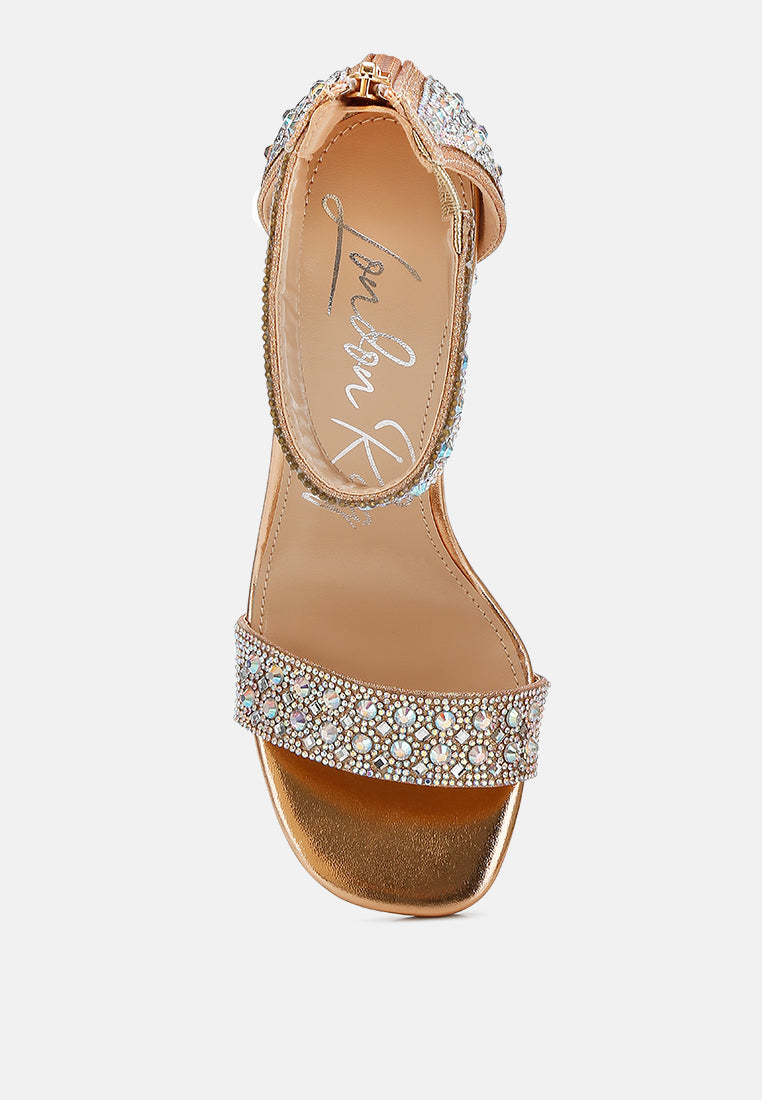 Cady Rhinestones And Sequins Block Sandals-3