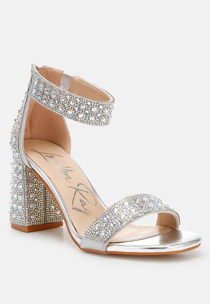 Cady Rhinestones And Sequins Block Sandals-1