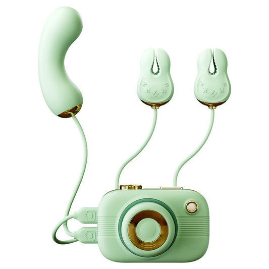 Camera Clit Suction & G-Spot Vibrator with Nipple Clamps-0