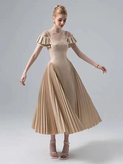 Camisole Backless Party Dress with Pleated and Patchwork Details For Women, SoHo, BYMANYC New York.-0