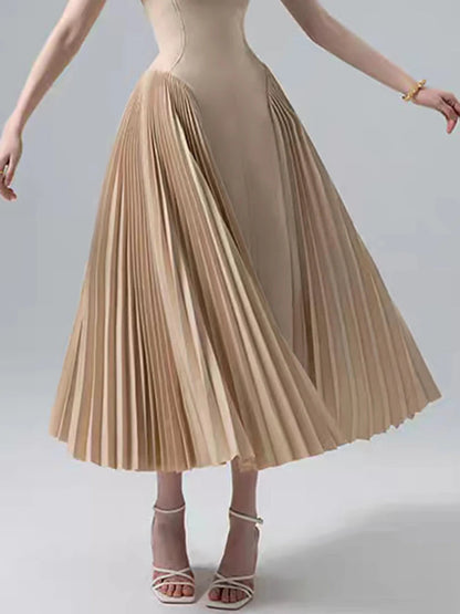 Camisole Backless Party Dress with Pleated and Patchwork Details For Women, SoHo, BYMANYC New York.-3