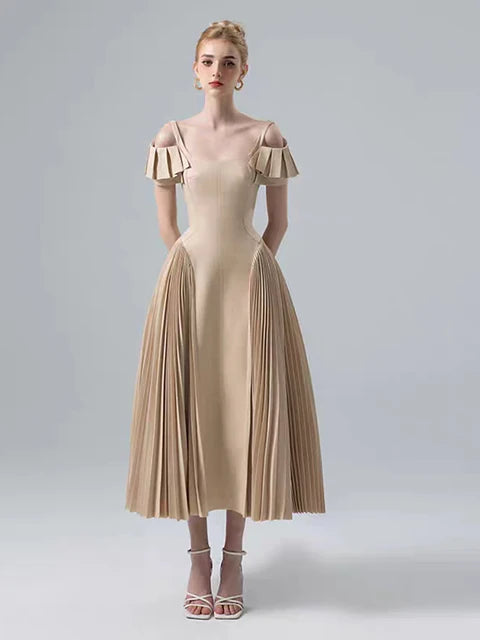 Camisole Backless Party Dress with Pleated and Patchwork Details For Women, SoHo, BYMANYC New York.-5