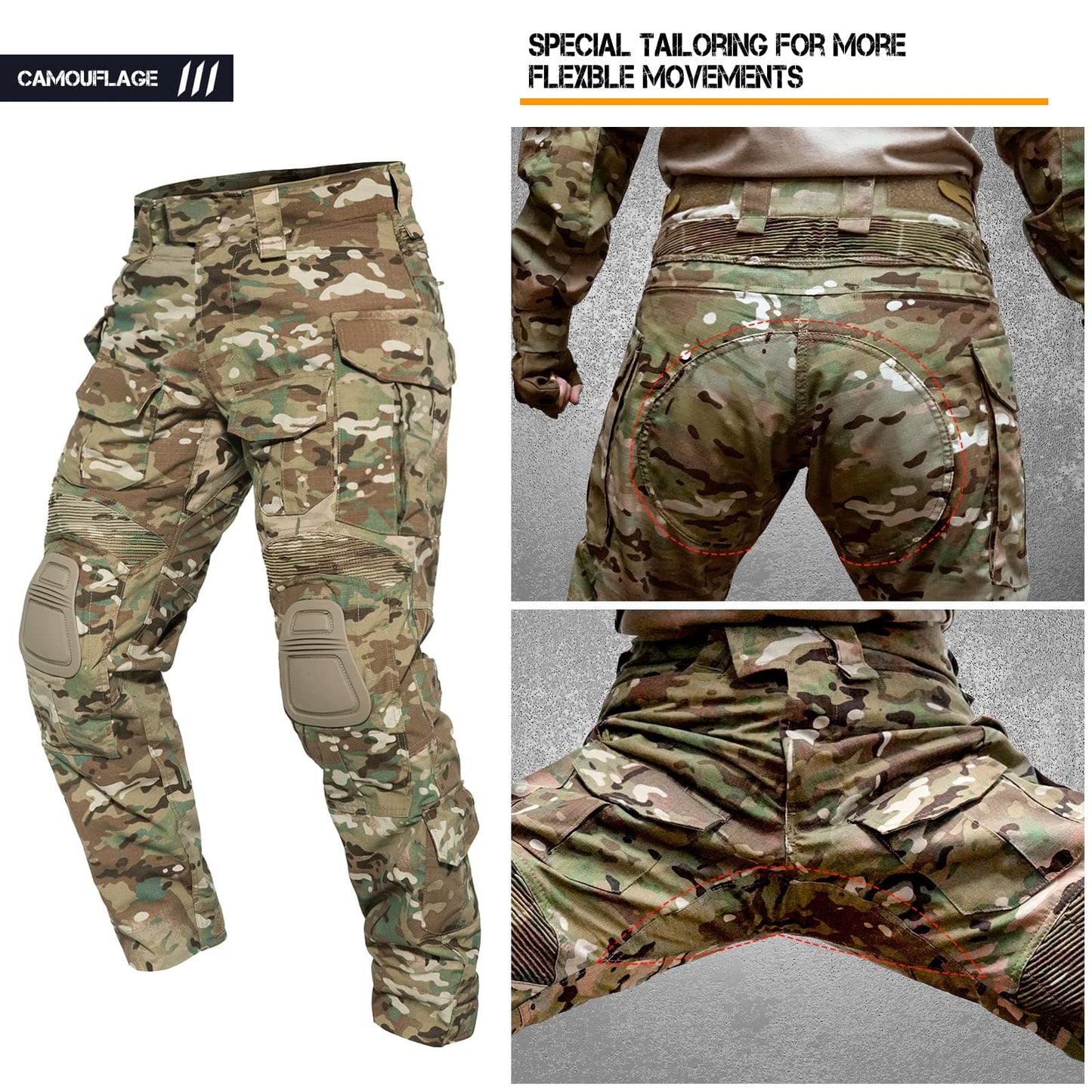 Army Tactical Desert Combat Suits with Knee Pads - G3-1