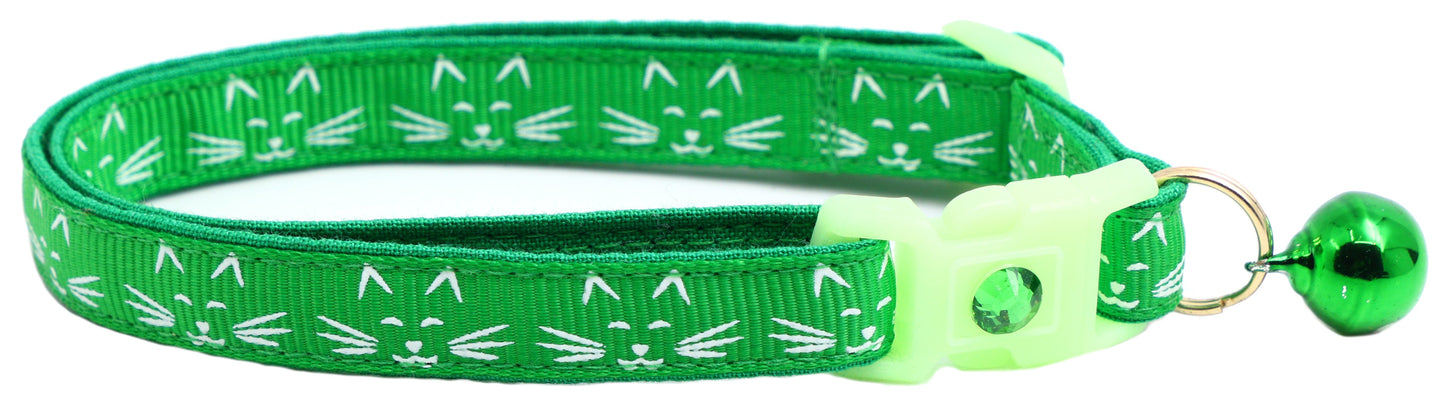 Glowing Cat Faces Breakaway Cat Collar-7