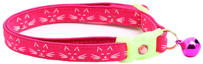 Glowing Cat Faces Breakaway Cat Collar-8