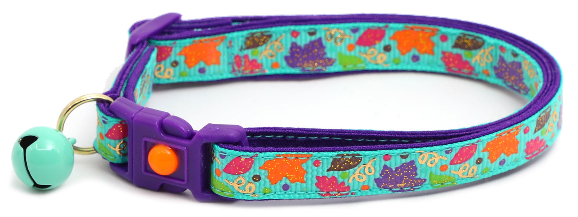 Fancy Fall Leaves Breakaway Cat Collar-1