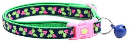 Holly Leaves Breakaway Cat Collar-9