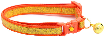 Gold Glitter Breakaway Cat Collar-6