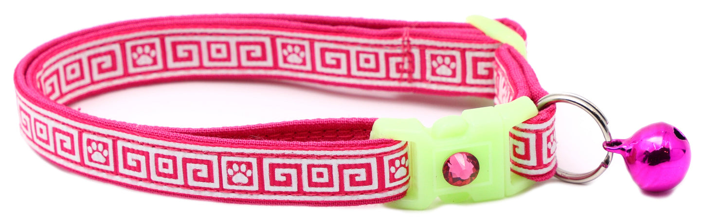Greek Key Breakaway Cat Collar-6