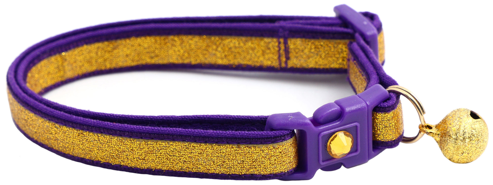 Gold Glitter Breakaway Cat Collar-1
