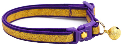 Gold Glitter Breakaway Cat Collar-1