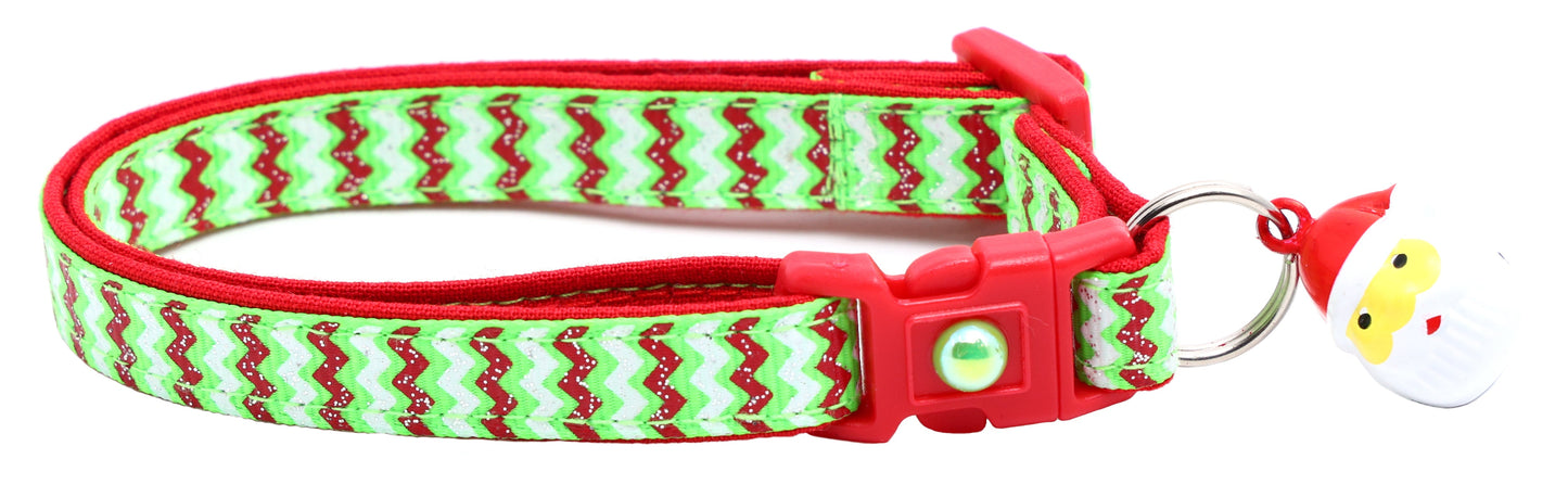 Christmas Chevron Breakaway Cat Collar-10