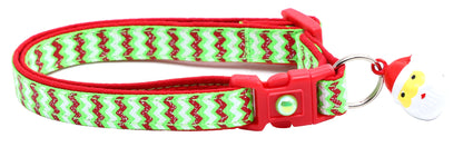 Christmas Chevron Breakaway Cat Collar-10