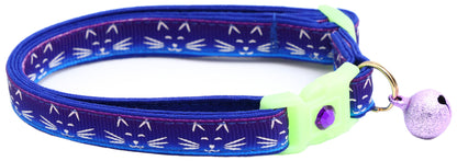 Glowing Cat Faces Breakaway Cat Collar-10