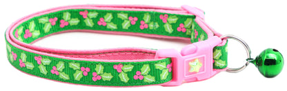 Holly Leaves Breakaway Cat Collar-1