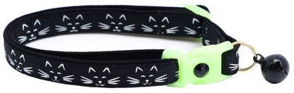 Glowing Cat Faces Breakaway Cat Collar-5