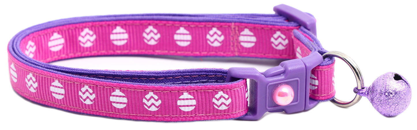 Christmas Ornaments on Pink Cat Collar-1