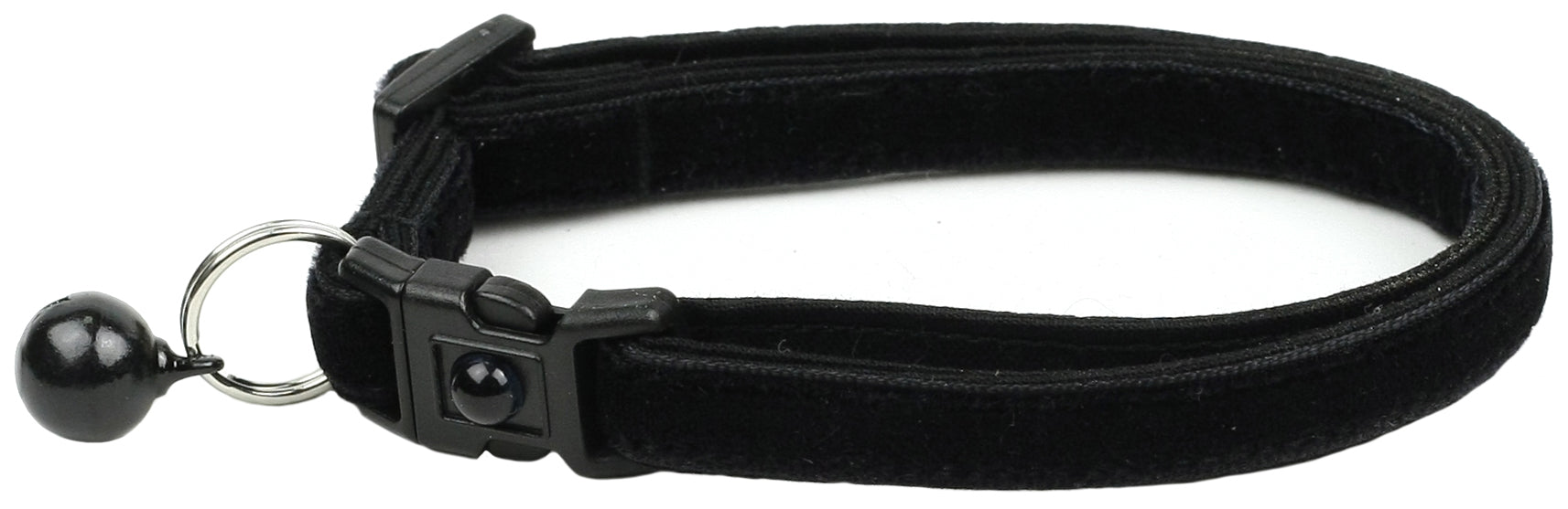 Soft Black Velvet Cat Collar-1