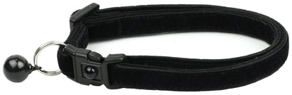 Soft Black Velvet Cat Collar-1
