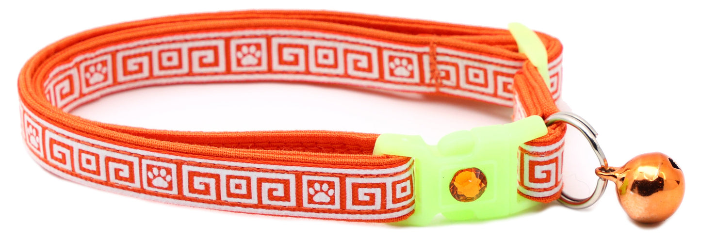 Greek Key Breakaway Cat Collar-2