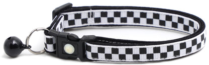Black and White Checks Cat Collar-1
