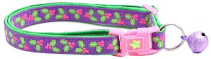 Holly Leaves Breakaway Cat Collar-10