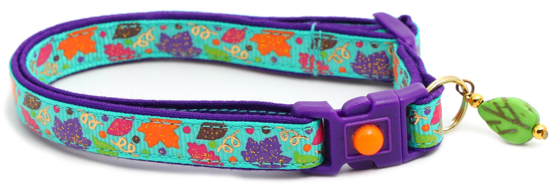 Fancy Fall Leaves Breakaway Cat Collar-2