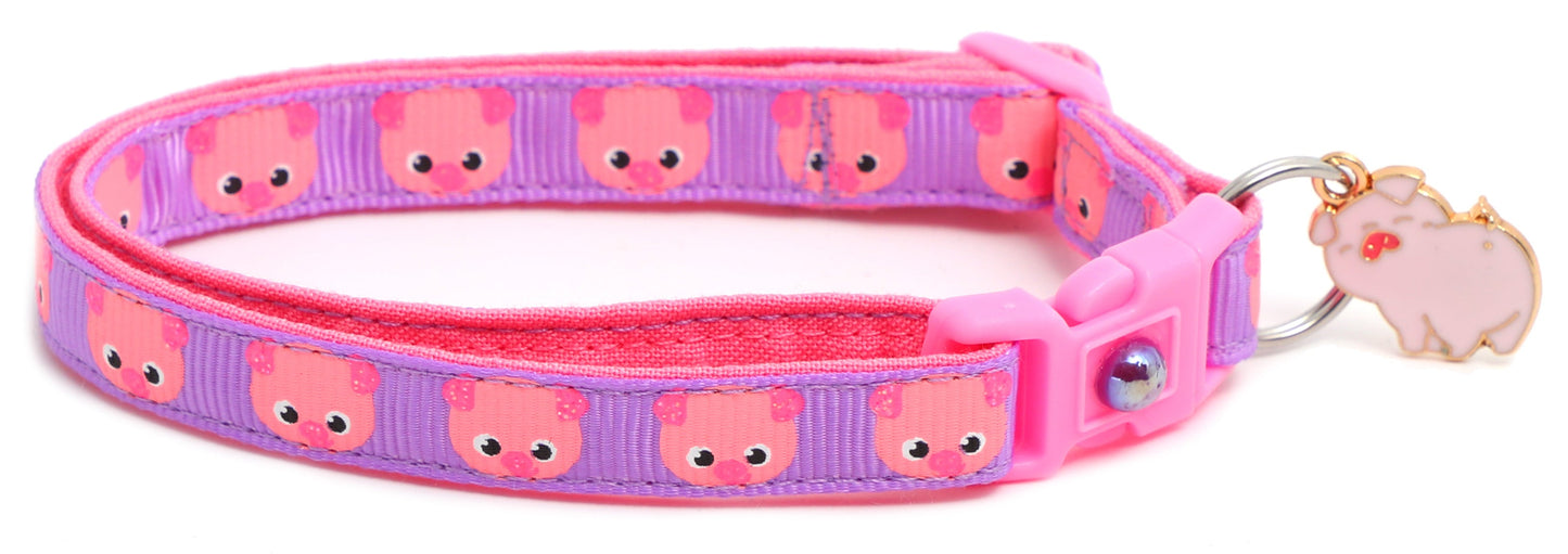 Pink Pigs Breakaway Cat Collar-13