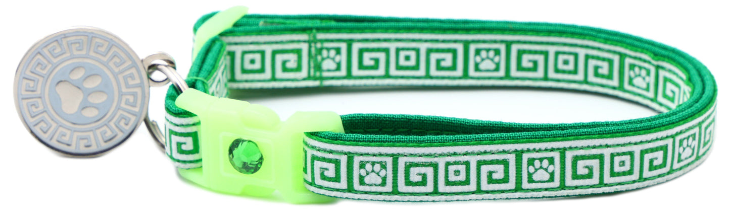 Greek Key Breakaway Cat Collar-14